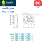 30AUA مروحة جداري بلاستيك KDK مروحة شفط