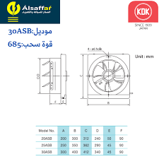 30AUA مروحة جداري بلاستيك KDK مروحة شفط