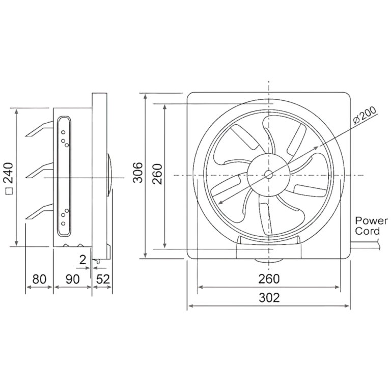 مروحة شفط جدارية KDK بلاستيك